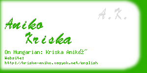 aniko kriska business card